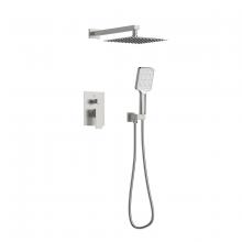 Elegant FAS-9003BNK - Petar Complete Shower Faucet System with Rough-in Valve in Brushed Nickel