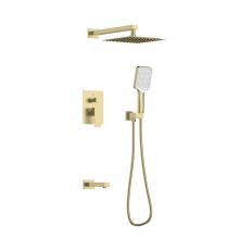 Elegant FAS-9004BGD - Petar Complete Shower and Tub Faucet with Rough-in Valve in Brushed Gold