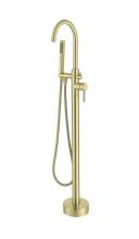 Elegant FAT-8001BGD - Steven Floor Mounted Roman Tub Faucet with Handshower in Brushed Gold