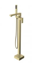 Elegant FAT-8002BGD - Henry Floor Mounted Roman Tub Faucet with Handshower in Brushed Gold