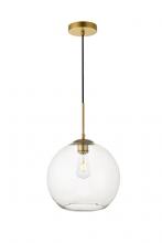 Elegant LD2224BR - Baxter 1 Light Brass Pendant with Clear Glass