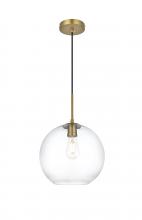 Elegant LD2224SG - Baxter 12 inch Pendant Clear Shade in Satin Gold