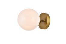 Elegant LD2451BR - Mimi Six Inch Dual Flush Mount and Bath Sconce in Brass with Frosted Glass