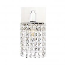 Elegant LD7007C - Phineas 1 Light Chrome and Clear Crystals Wall Sconce