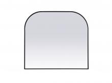 Elegant MR1B4238BLK - Metal Frame Arch Mirror 42x38 Inch in Black