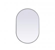 Elegant MR2A2030SIL - Metal Frame Oval Mirror 20x30 Inch in Silver