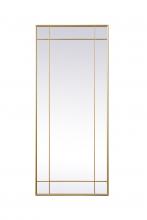 Elegant MR3FL3070BRA - French Panel Full Length Mirror 30x70 Inch in Brass