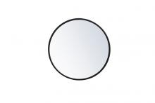 Elegant MR4818BK - Metal Frame Round Mirror 18 Inch in Black