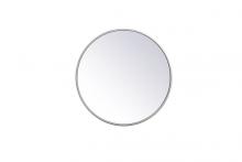 Elegant MR4818S - Metal Frame Round Mirror 18 Inch in Silver
