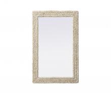 Elegant MR4A2742LN - Rectangle Cornhusk Mirror 27x42 in Linen White