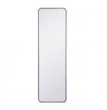 Elegant MR801860S - Soft Corner Metal Rectangular Mirror 18x60 Inch in Silver