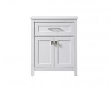 Elegant SC012430WH - 24 Inch Wide Bathroom Storage Freestanding Cabinet in White