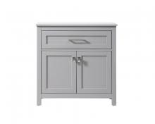 Elegant SC013030GR - 30 Inch Wide Bathroom Storage Freestanding Cabinet in Grey