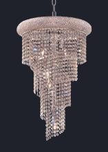 Elegant V1801SR16C/RC - Spiral 8 Light Chrome Pendant Clear Royal Cut Crystal
