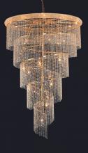 Elegant V1801SR48G/RC - Spiral 29 Light Gold Chandelier Clear Royal Cut Crystal