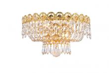 Elegant V1900W12G/RC - Century 2 Light Gold Wall Sconce Clear Royal Cut Crystal