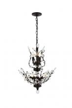 Elegant V2011D21DB/RC - Orchid 8 Light Dark Bronze Chandelier Clear Royal Cut Crystal