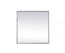 Elegant MR42424S - Metal Frame Square Mirror 24 Inch in Silver
