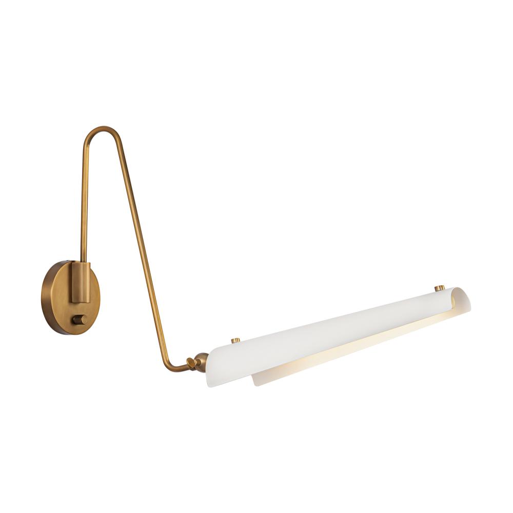 Osorio 4-in Matte White/Vintage Brass LED Wall/Vanity
