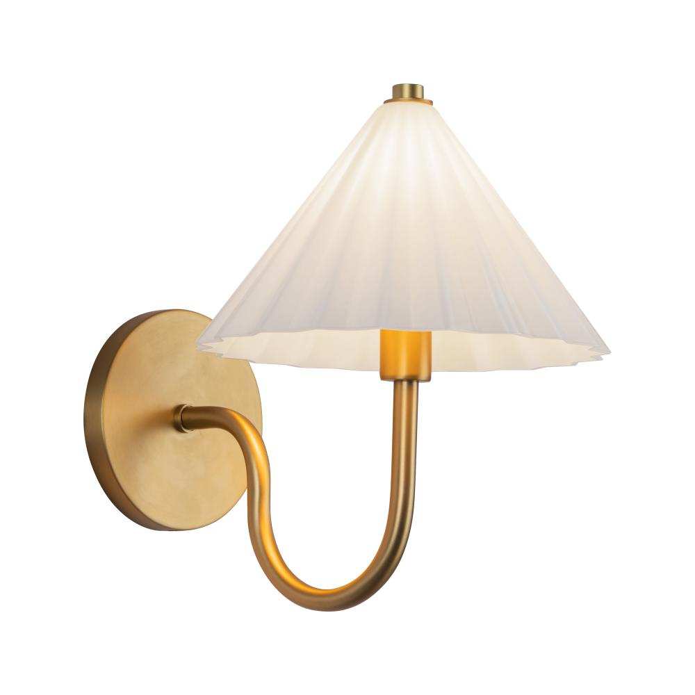 Serena 8-in Aged Gold/Opal Glass Socket Wall/Vanity Light