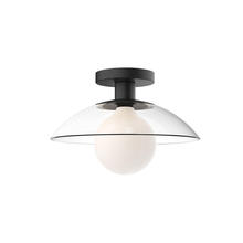 Alora Lighting SF517112MBCL - Francesca 12-in Clear Glass/Matte Black 1 Light Semi Flush Mount