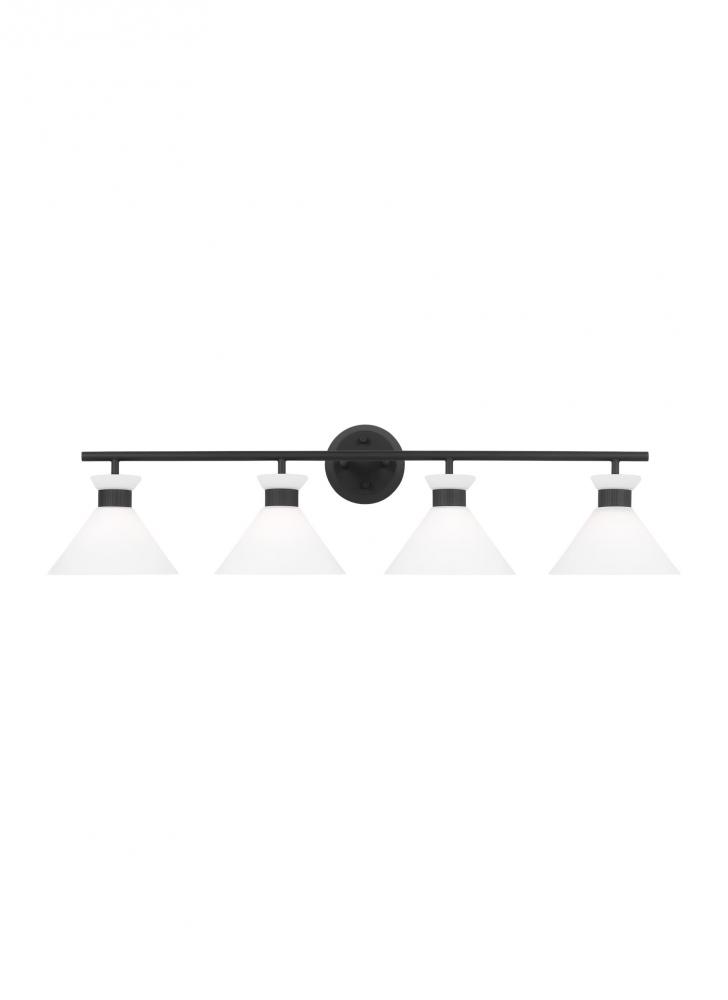 Belcarra Modern 4-Light Bath Vanity Wall Sconce in Midnight Black Finish