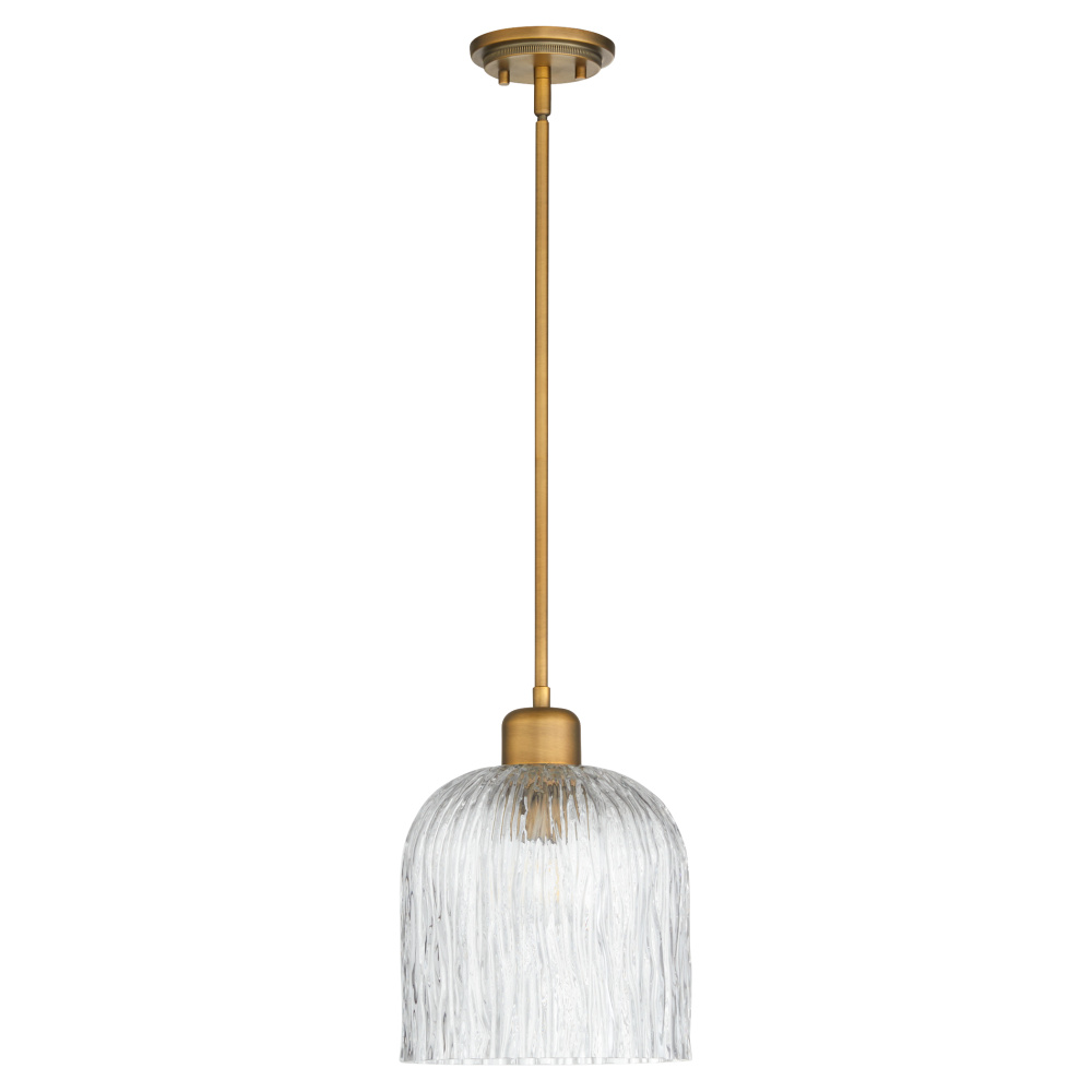 MERIAM 10" 1 LIGHT PENDANT - BRUSHED BRASS