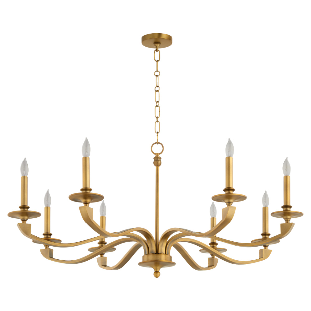 CHANTELLE 8 LIGHT CHANDELIER - BRUSHED BRASS