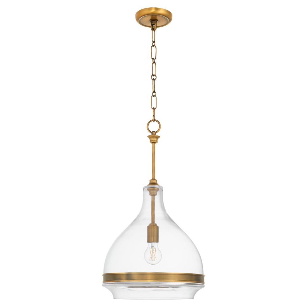 TILBROOK 14" 1 LIGHT PENDANT - BRUSHED BRASS