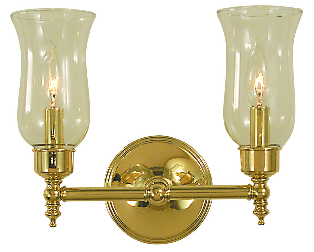 2-Light Polished Brass Sheraton Sconce