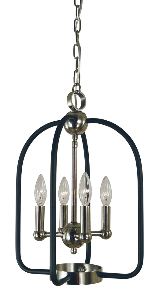 4-Light Antique Brass/Matte Black Boulevard Chandelier