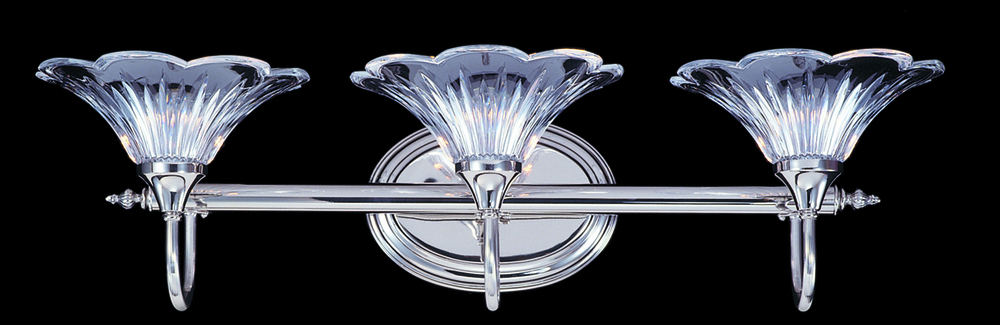 3-Light Polished Silver Geneva Sconce