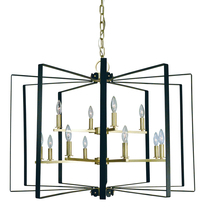 Framburg 3058 PN/MBLACK - 12-Light Polished Nickel/Matte Black Camille Chandelier