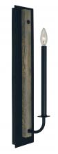 Framburg 5411 Mblack - 1-Light Matte Black With Grey Oak Accents Loft Sconce