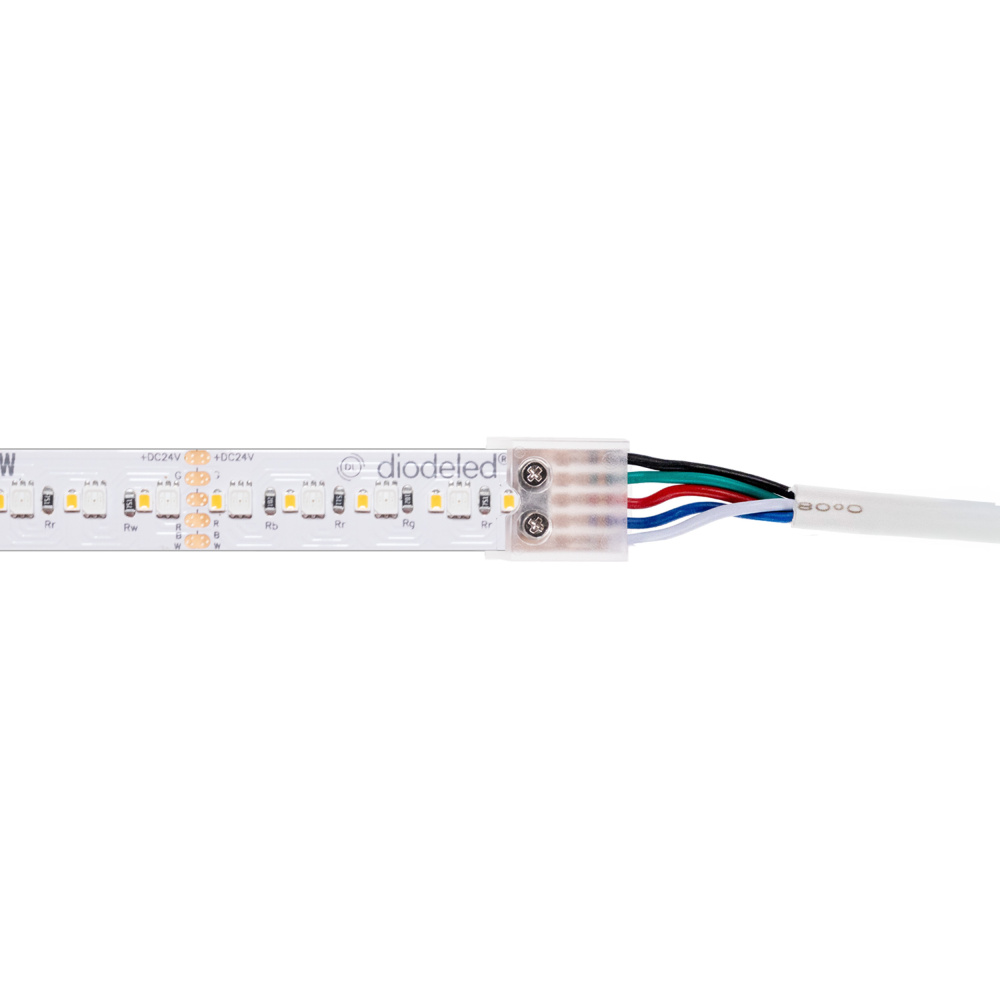 VALENT RGBW Tape Light Terminal Block Splice Connector, 12mm, Tape-to-Wire