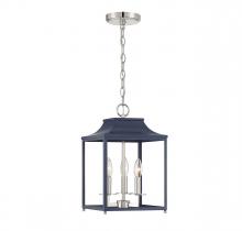 Savoy House Meridian M30013NBLPN - 3-light Pendant In Navy Blue With Polished Nickel