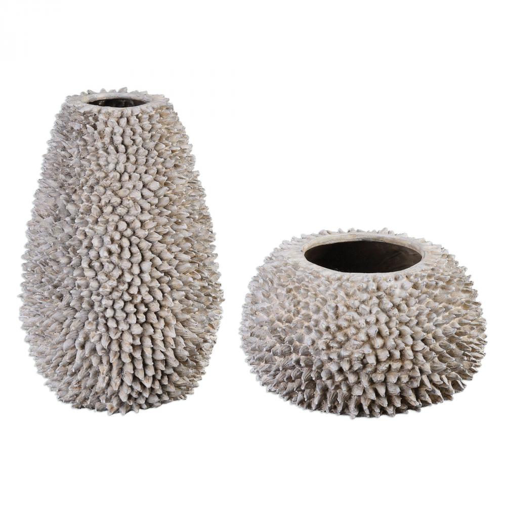 Uttermost Mollusca Seashell Vases S/2