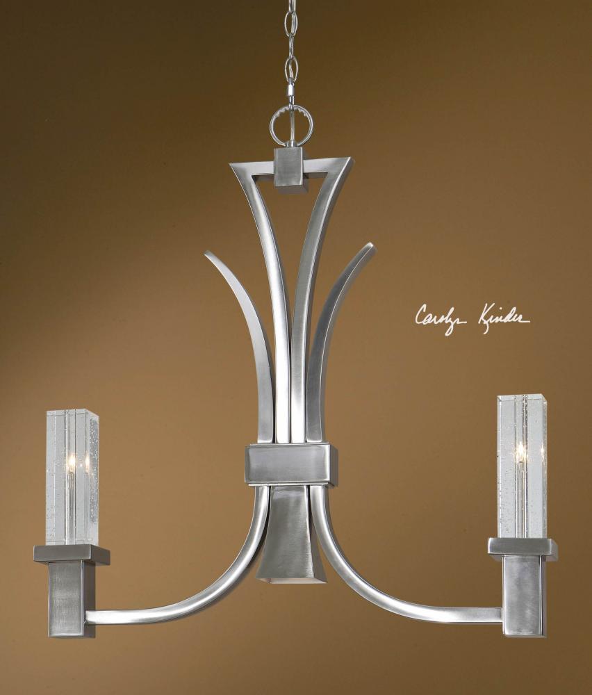 Two Light Brushed Nickel Plated Island Light