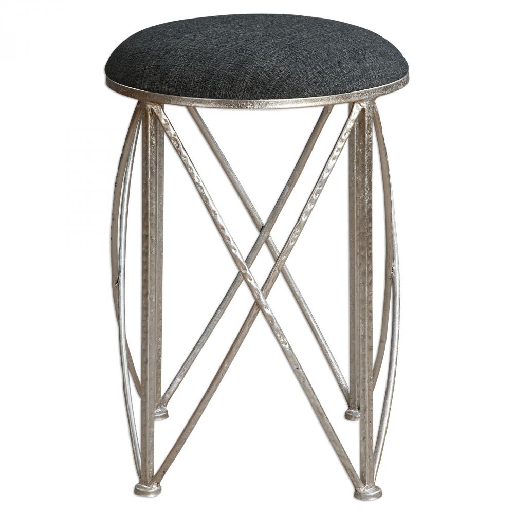 Uttermost Delaine Silver Small Stool