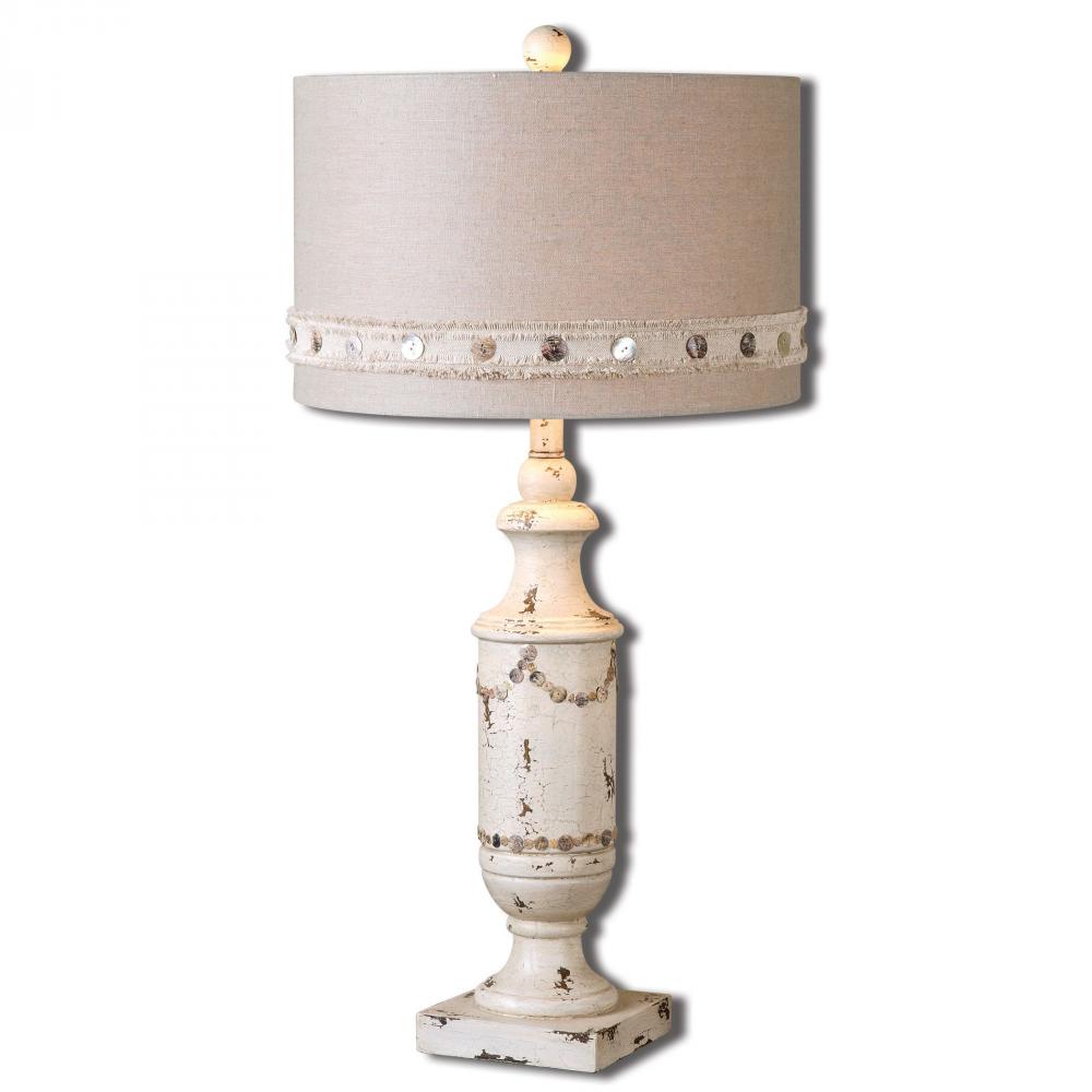 Uttermost Lacedonia Distressed Ivory Lamp