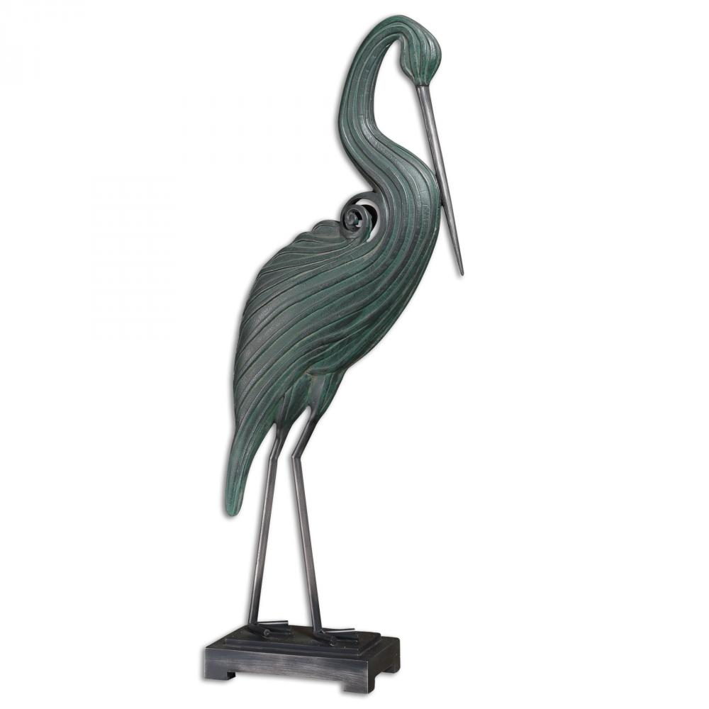 Uttermost Keanu Blue-Green Heron Sculpture