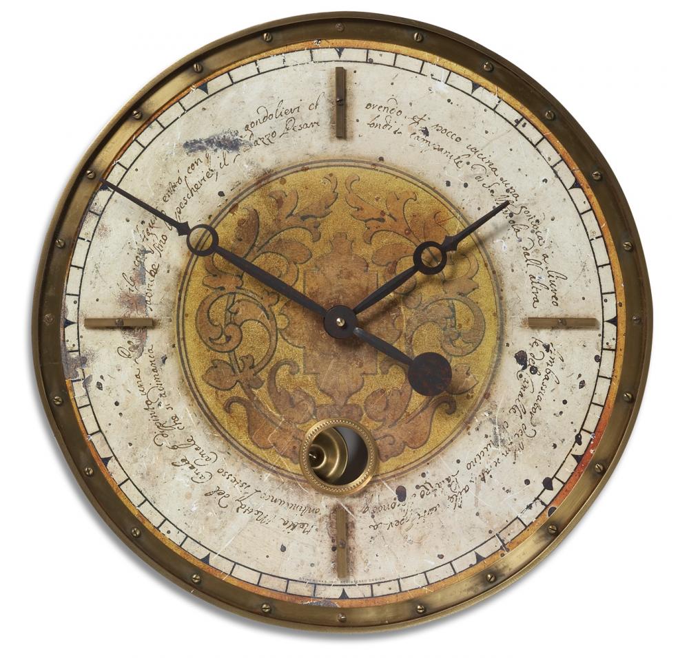 Uttermost Leonardo Script 18" Cream Wall Clock