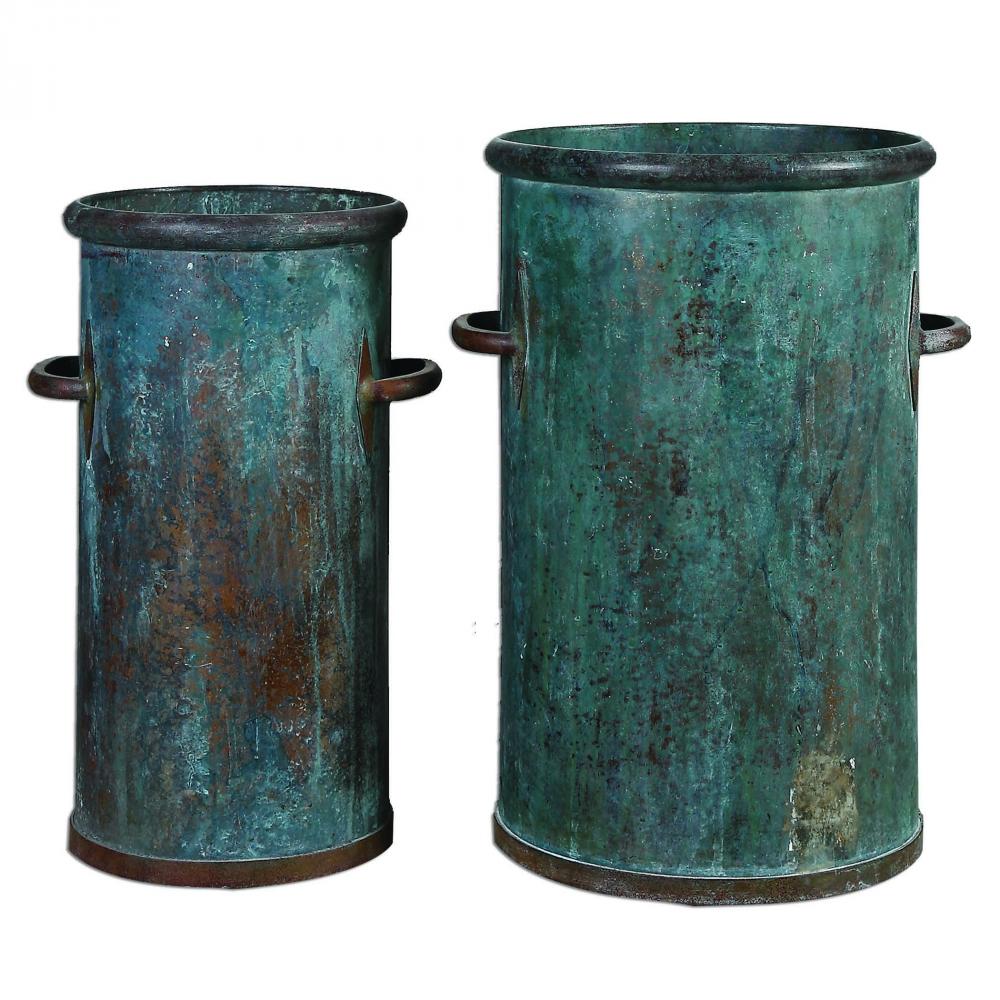 Uttermost Barnum Tarnished Copper Cans, S/2