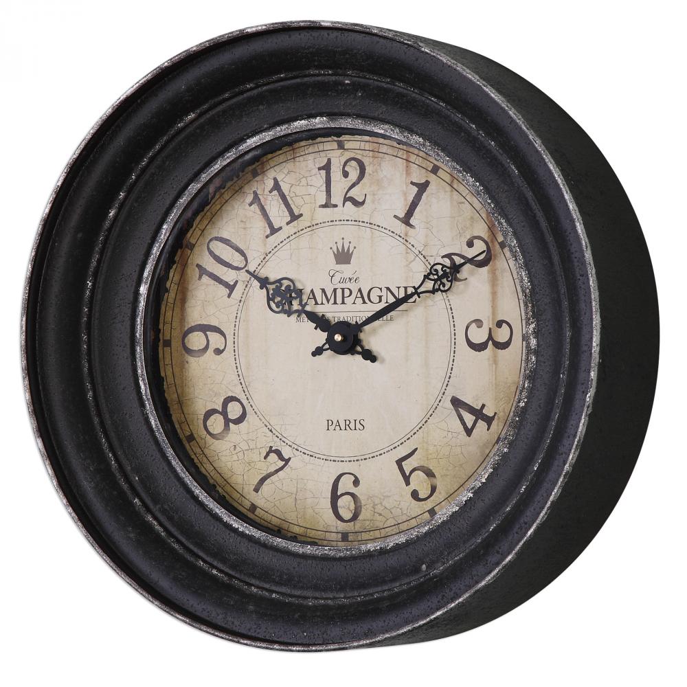 Uttermost Melania Aged Black Wall Clock