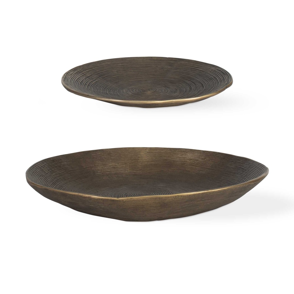 Uttermost Stratum Round Brass Bowls Set/2