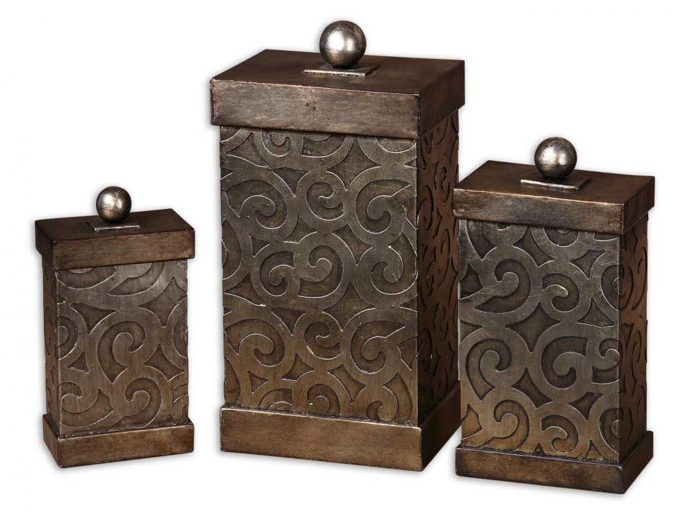 Uttermost Nera Metal Decorative Boxes, Set/3