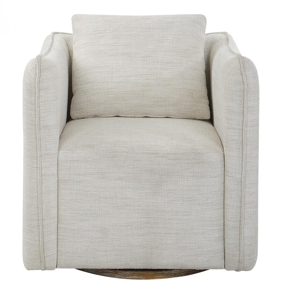 Corben White Swivel Armchair