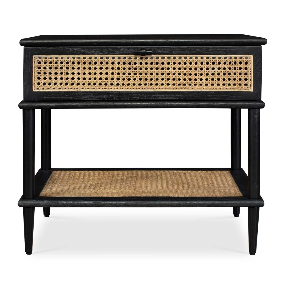 Uttermost Coast Black Rattan Side Table
