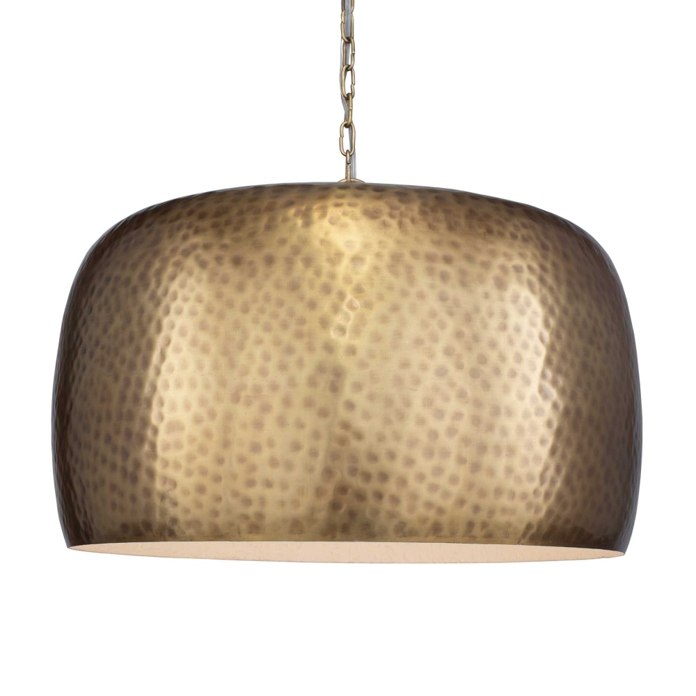Uttermost Lemont Hammered Brass 1 Light Pendant