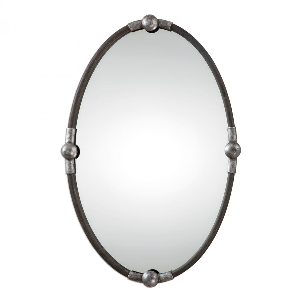 Carrick Black Oval Mirror